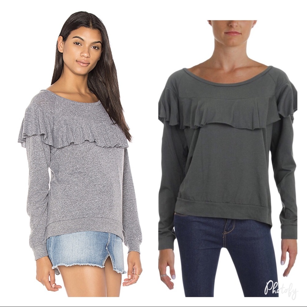 Nation LTD ruffle long sleeve banded tee - Picture 5 of 8